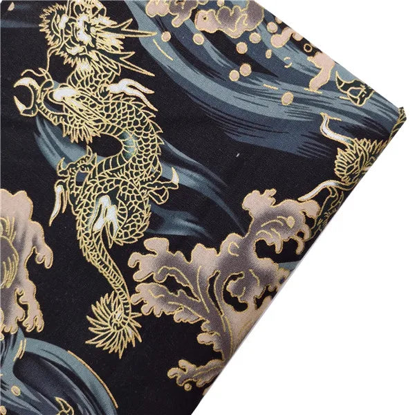 Japanese Style Kimono Bronzed Cotton Fabric