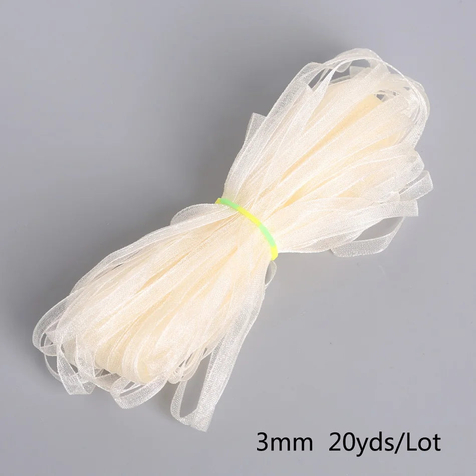 20Yards/lot 3mm Organza Ribbon