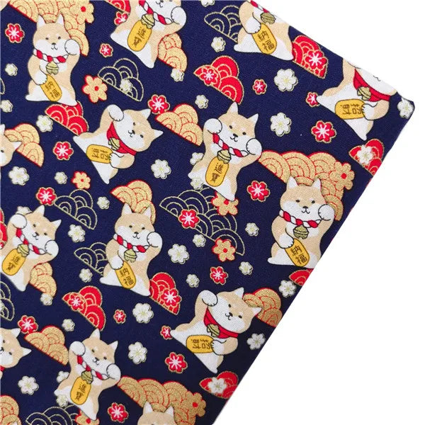 Japanese Style Kimono Bronzed Cotton Fabric