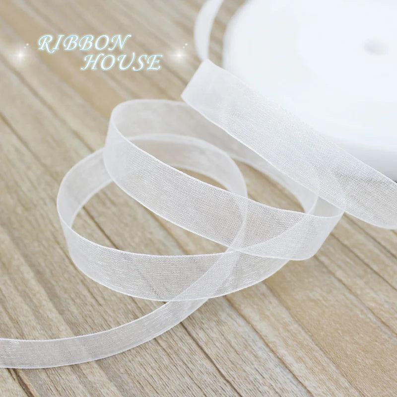 (50 yards/roll) 12/15/20/25/40/50mm Organza ribbons