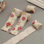 Rose Printed Jute Cloth Roll Hemp