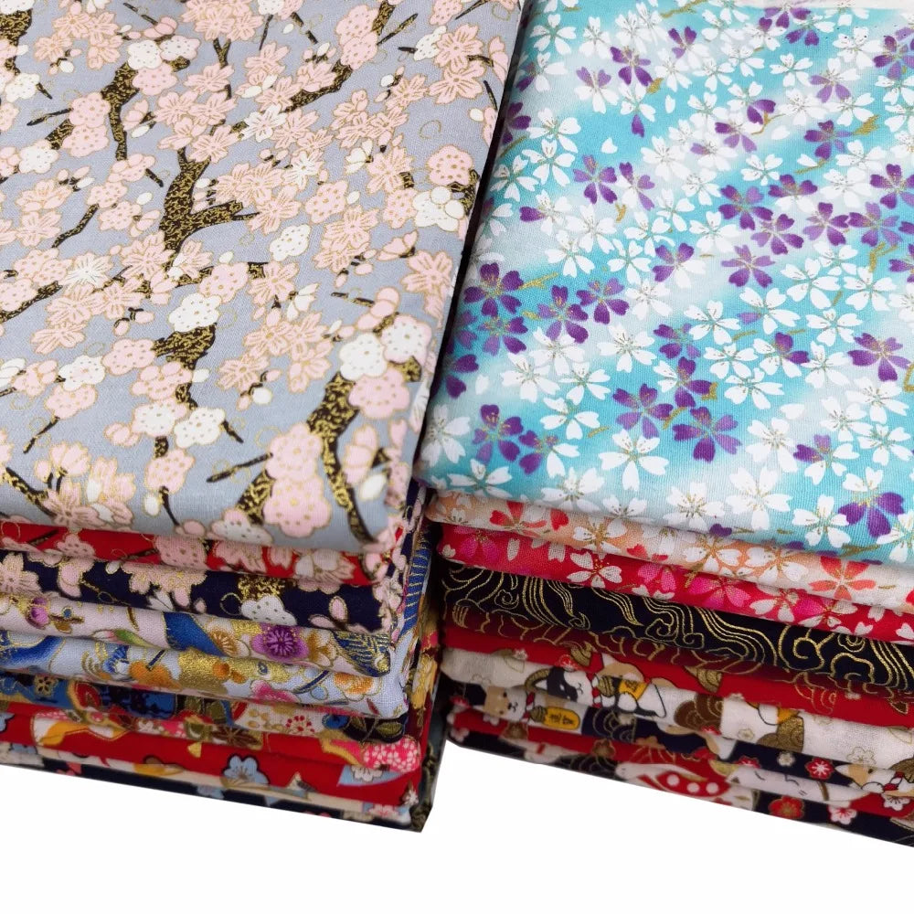 Japanese Style Kimono Bronzed Cotton Fabric