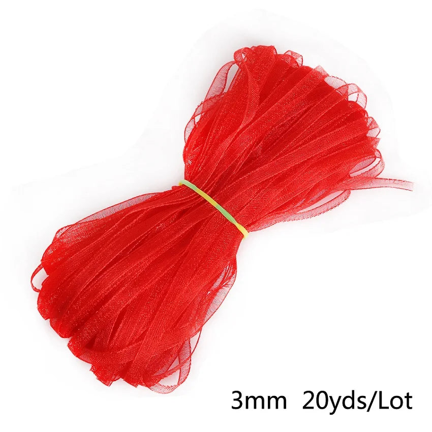 20Yards/lot 3mm Organza Ribbon