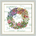 The Wreath of All seasons (5) Counted DIY Cross Stitch DMC 11CT 14CT Cross Stitch Kits