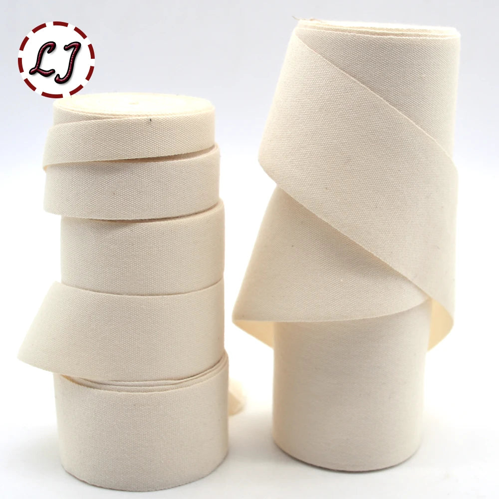 New high quality natural color plain 100% cotton ribbon