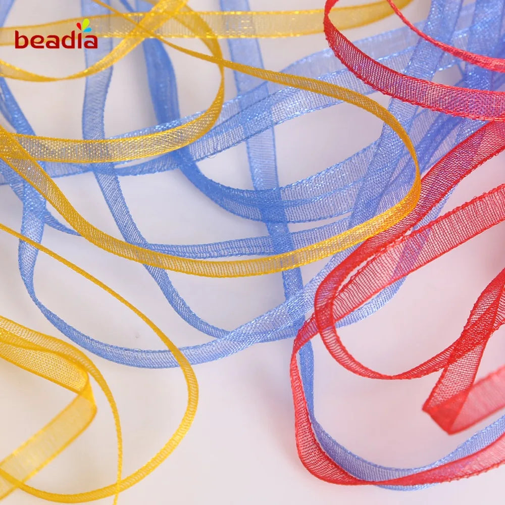 20Yards/lot 3mm Organza Ribbon