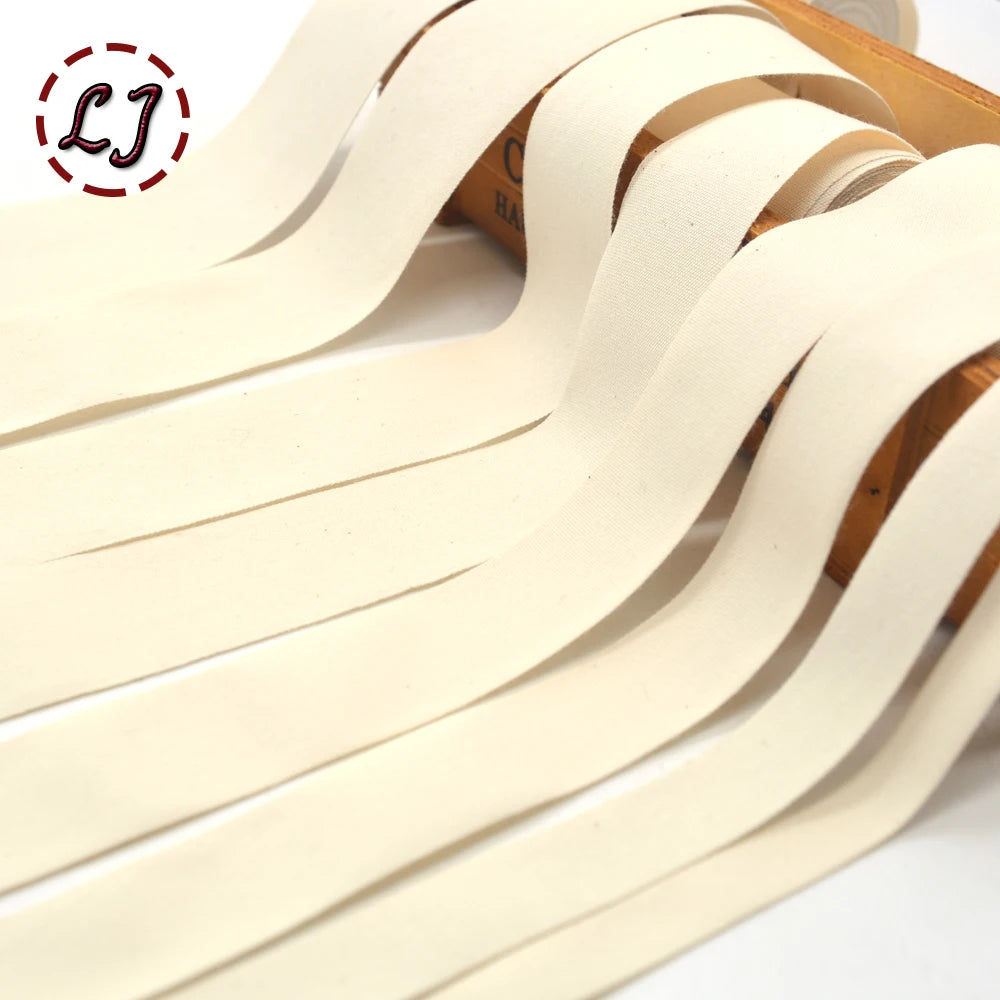 New high quality natural color plain 100% cotton ribbon