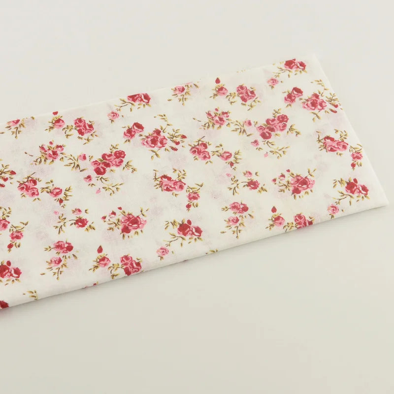 1 piece red rose cotton fabric fat quarter