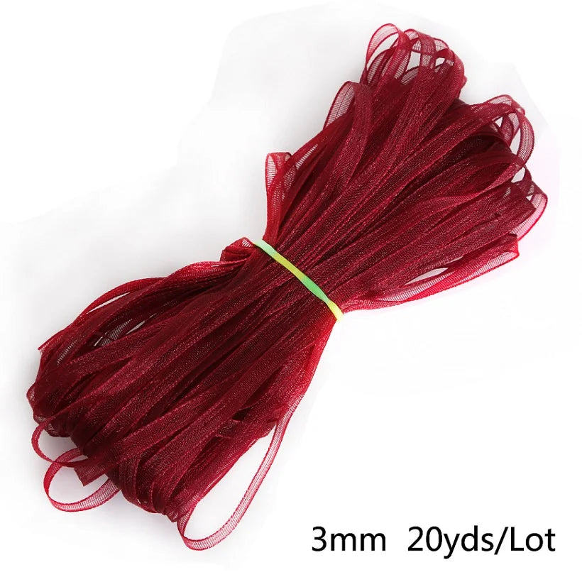 20Yards/lot 3mm Organza Ribbon