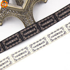 Width 13MM 5Yard/Lot Beige / Black Printed Handmade Design Ribbon