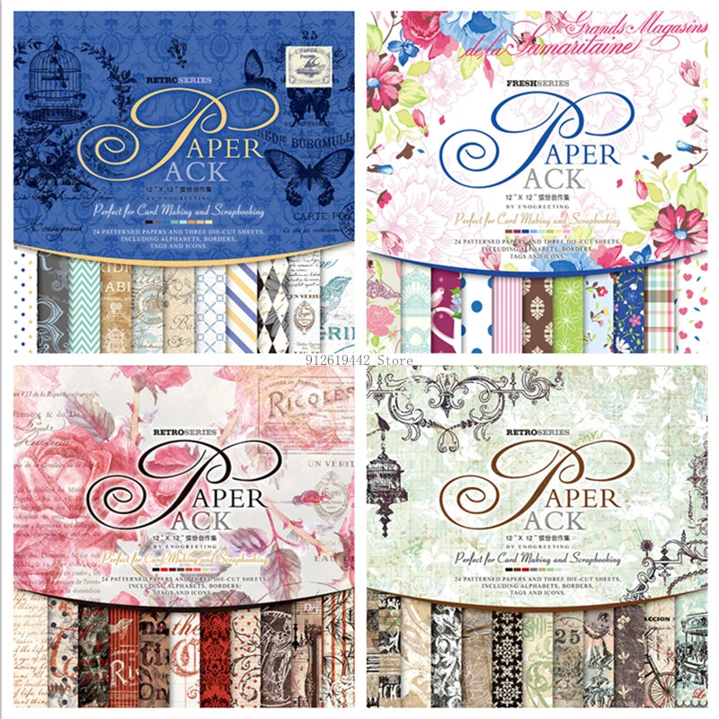 12 Inch Retro Paper Bag Scrapbook Paper