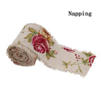 Rose Printed Jute Cloth Roll Hemp