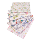 7 Pieces 9.8"X 9.8" (25cm X 25cm) Floral Printed Cotton Fabric Bundle