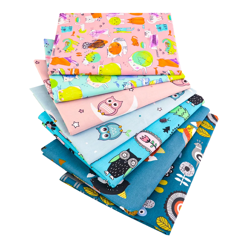 40/50*50cm 6-8 PCS Candy Color Floral Fat Quarter Fabric Bundles