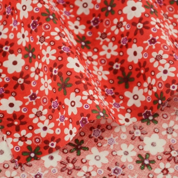 Lovely Fresh Red Printed Cloth 100% Cotton Fabric