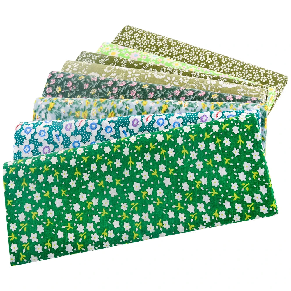 8 PCS Pack Square Multicolor Printed Cotton Fabric