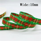 5yards/Lot 10mm Plaid Ribbon Christmas