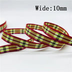 5yards/Lot 10mm Plaid Ribbon Christmas