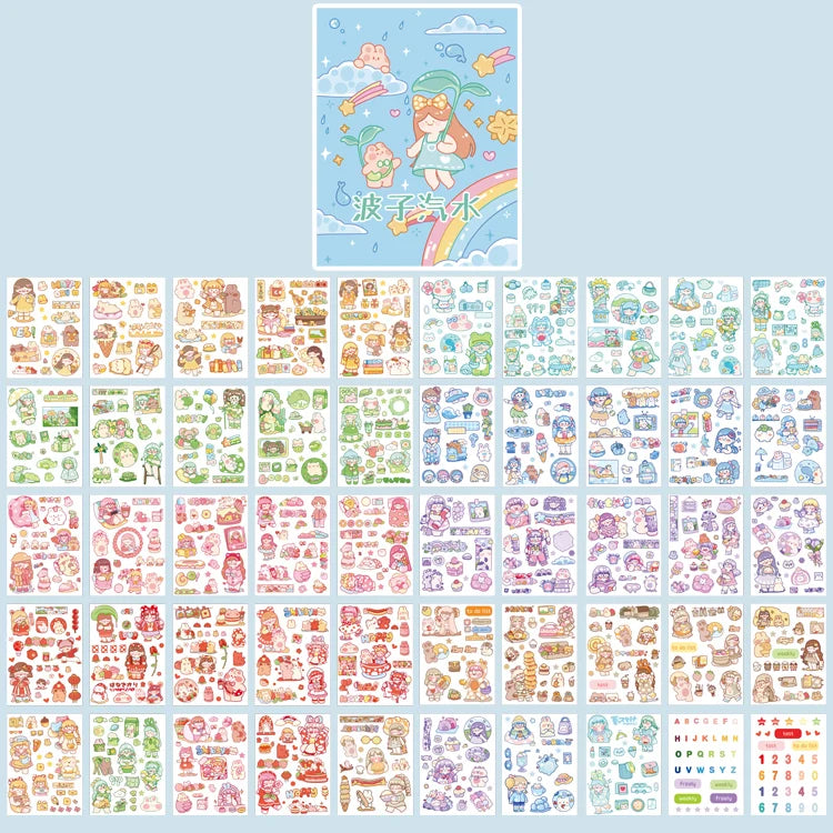 Yoofun 50 Unrepeated Patterns Decorative Stationery Stickers