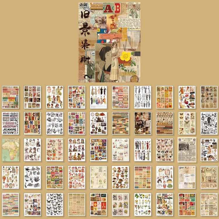 Yoofun 50 Unrepeated Patterns Decorative Stationery Stickers