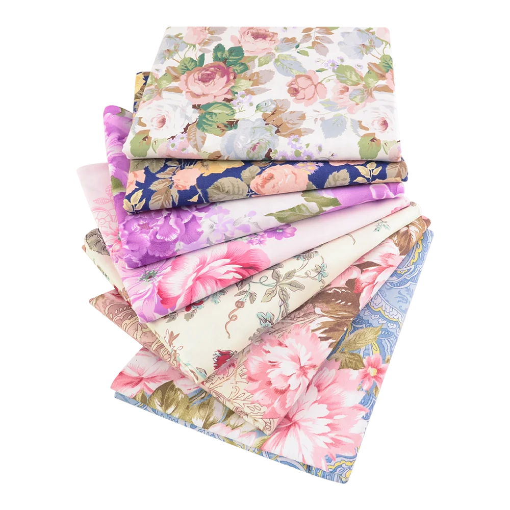 40/50*50cm 6-8 PCS Candy Color Floral Fat Quarter Fabric Bundles