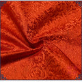 Red floral style damask silk