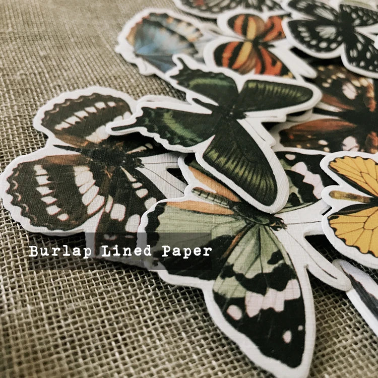 16pcs / bag cloth paper vintage butterfly material