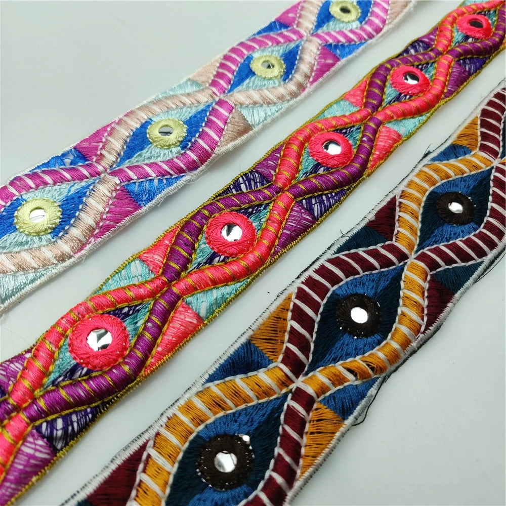 1yard Ethnic Trim Embroidered Webbing