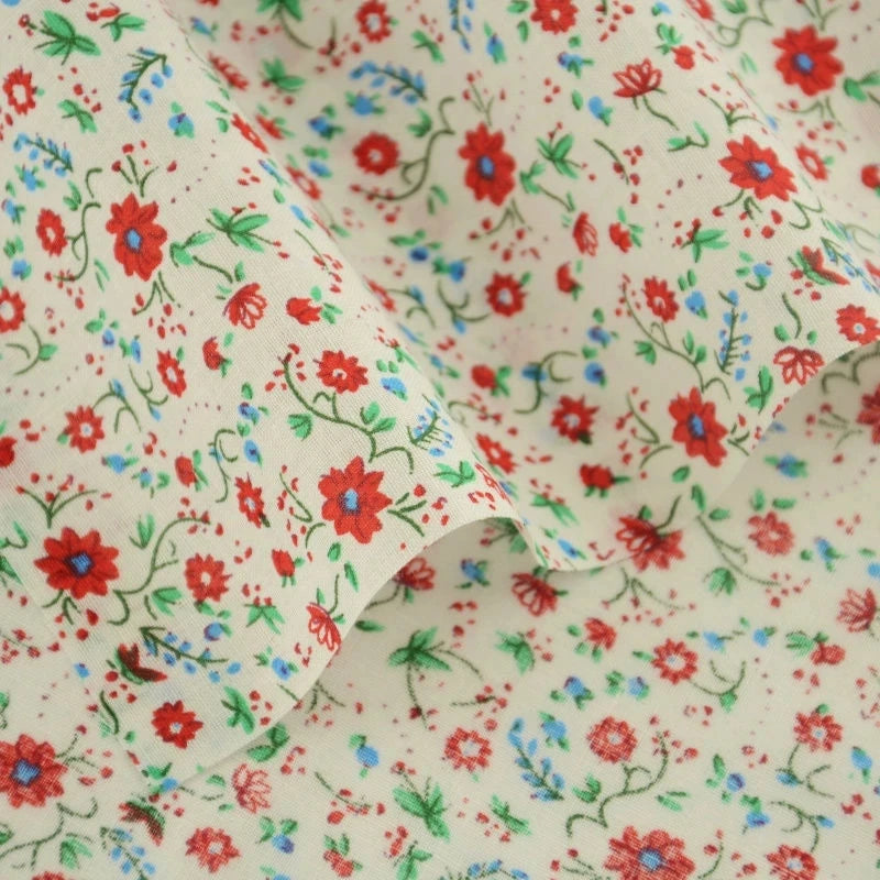 Lovely Fresh Red Printed Cloth 100% Cotton Fabric