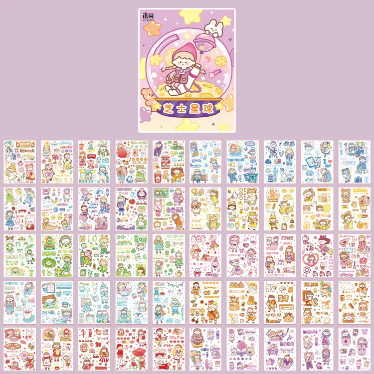 Yoofun 50 Unrepeated Patterns Decorative Stationery Stickers