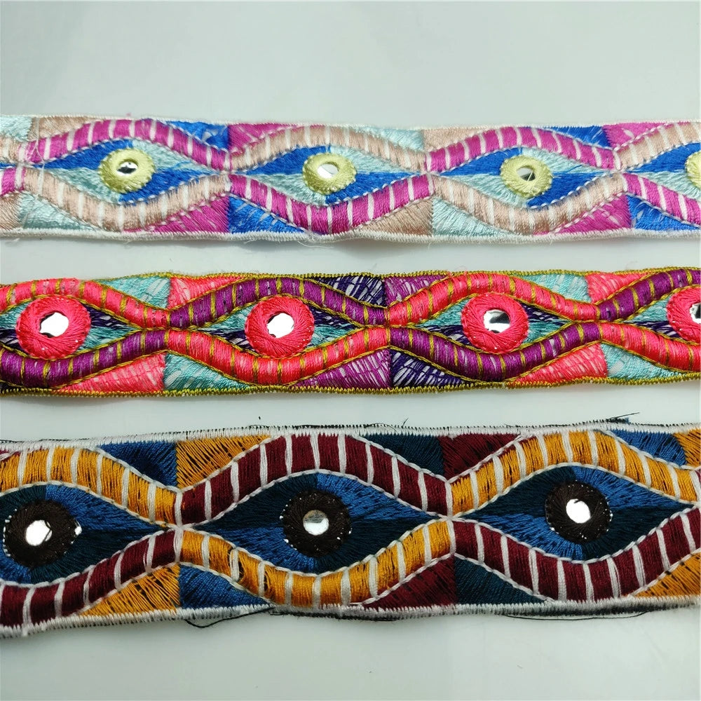 1yard Ethnic Trim Embroidered Webbing