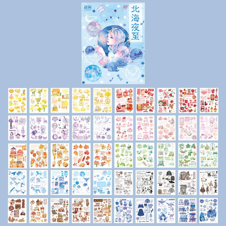 Yoofun 50 Unrepeated Patterns Decorative Stationery Stickers