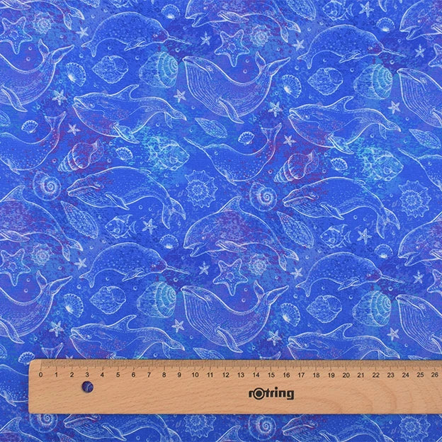 Blue Digital Printed Cotton Fabrics