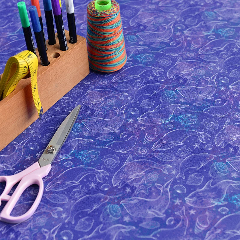 Blue Digital Printed Cotton Fabrics