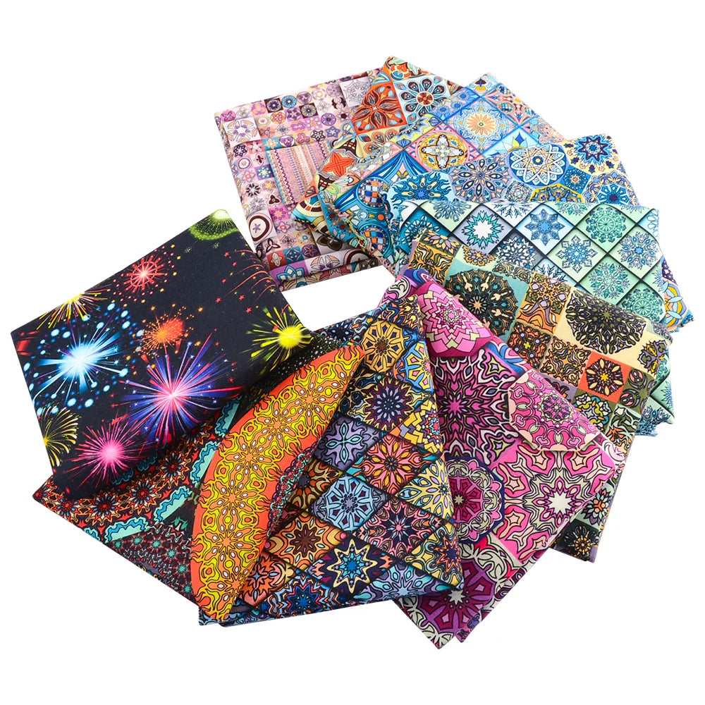 50x55/110cm Bohemian Style Motif, Quality Designer Cotton Fabrics