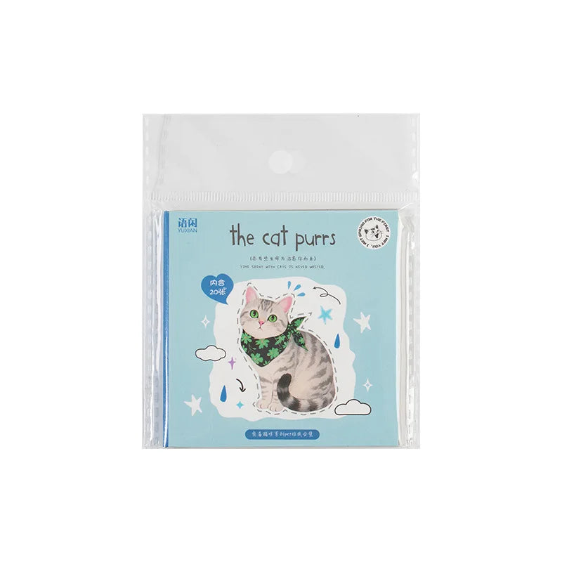 20-Piece Cute Pet Cat Pattern Stickers