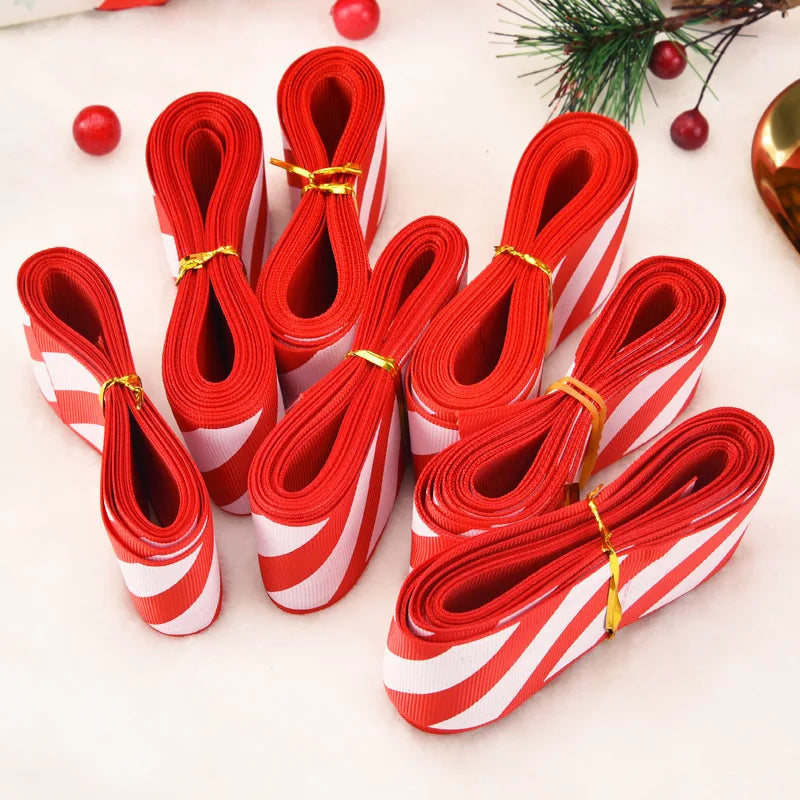 Stripe Red White Ribbon