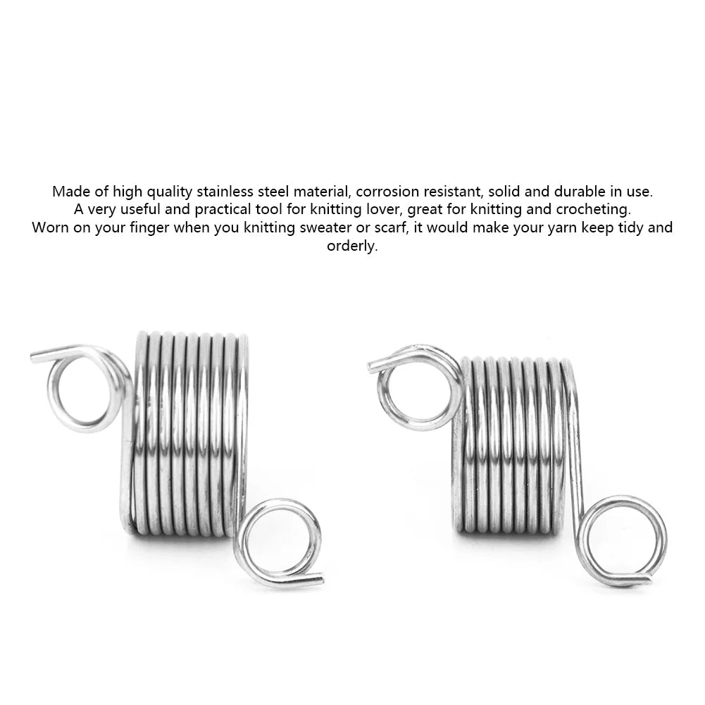 Stainless Steel Coiled Knitting Thimble  Finger Ring