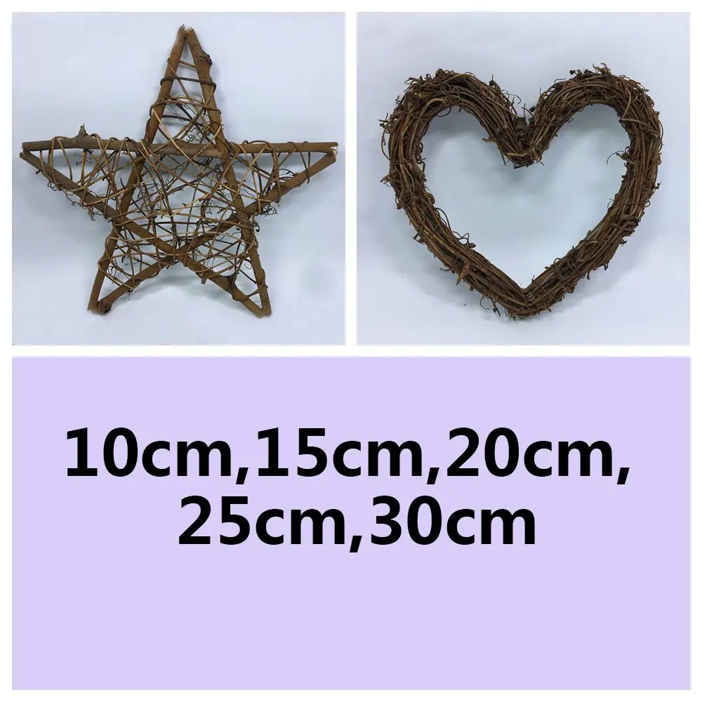 Artificial Wreath Wicker Vine Round/Heart Shape