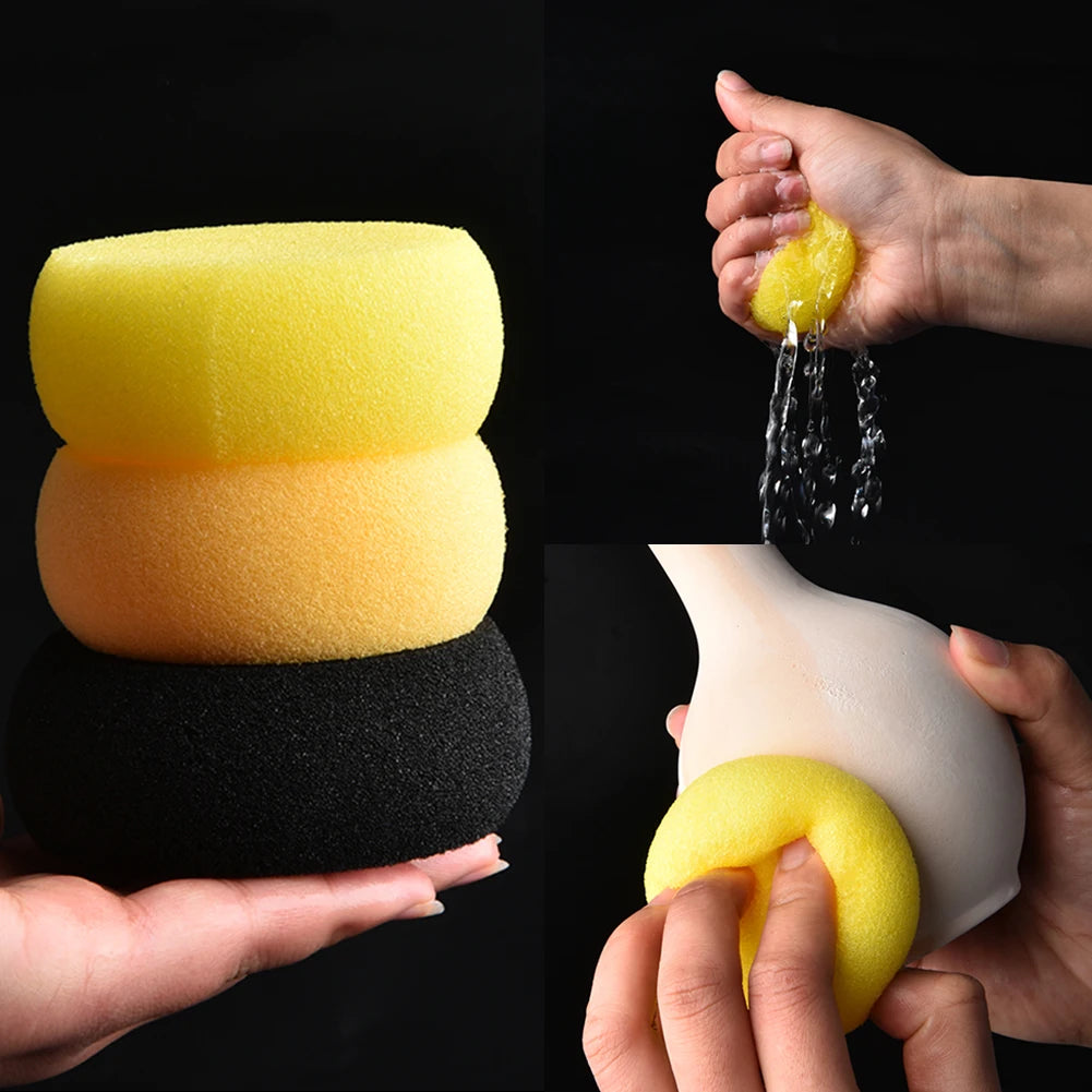 5pcs/set Pottery Round Sponge Water Absorbent
