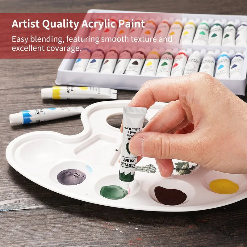 Acrylic Paints Set - 12/24 Colors 6ml Art Painting Kit