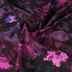 Black Purple Tie Dye Cotton Georgette Chiffon