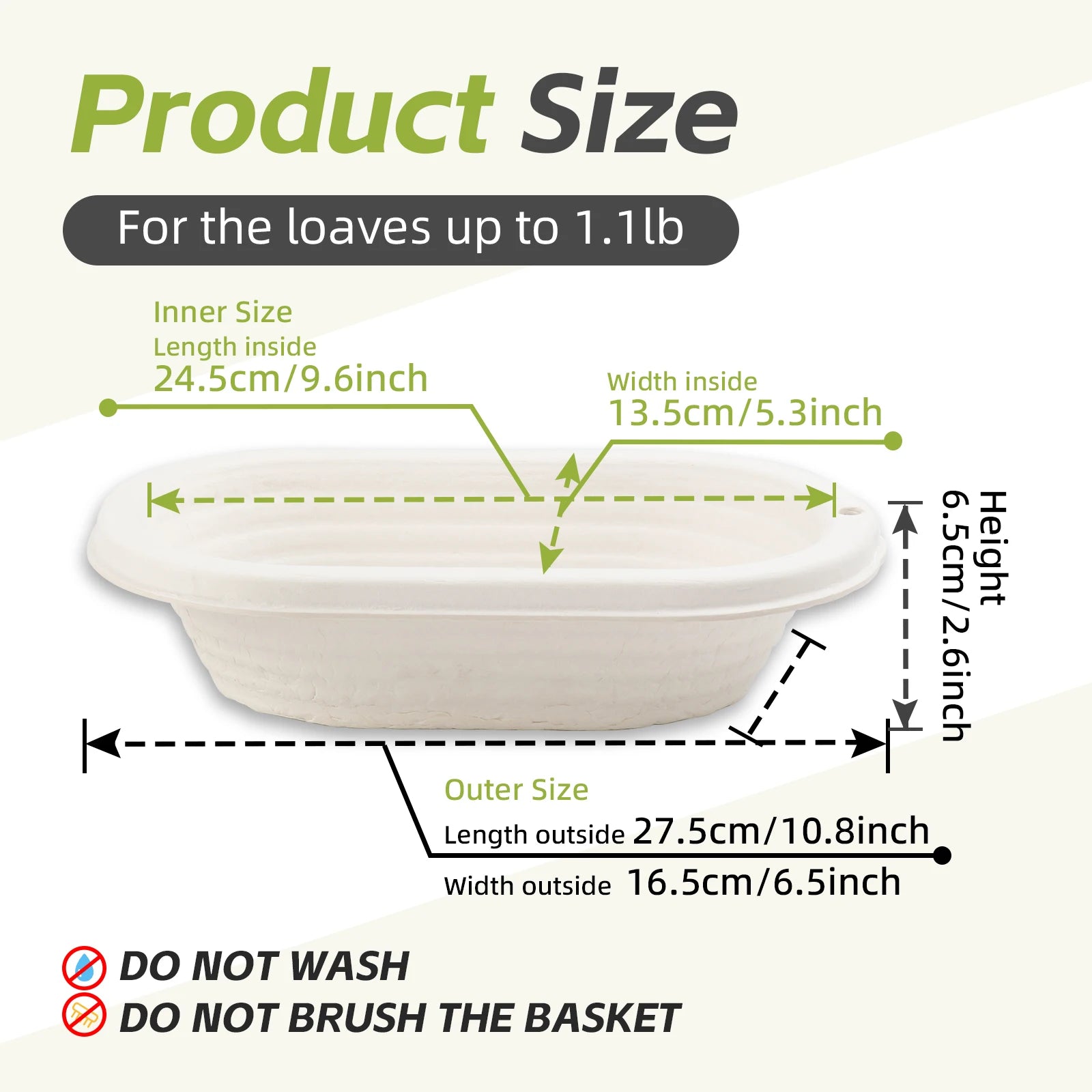 Bread Proofing Basket 11-inch Oval Sourdough Banneton Brotform Baking Supplies
