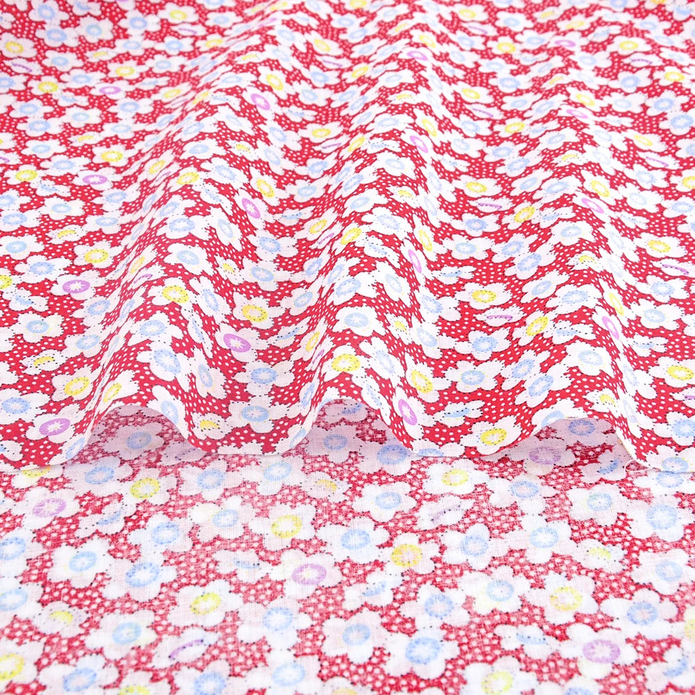 Lovely Fresh Red Printed Cloth 100% Cotton Fabric