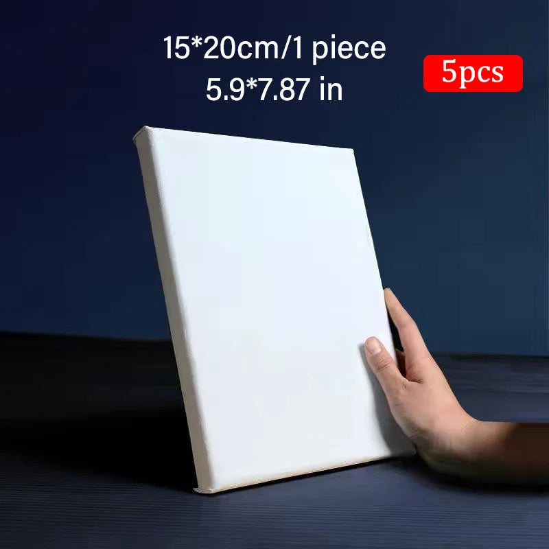 5pcs White Blank Square Artist Canvas