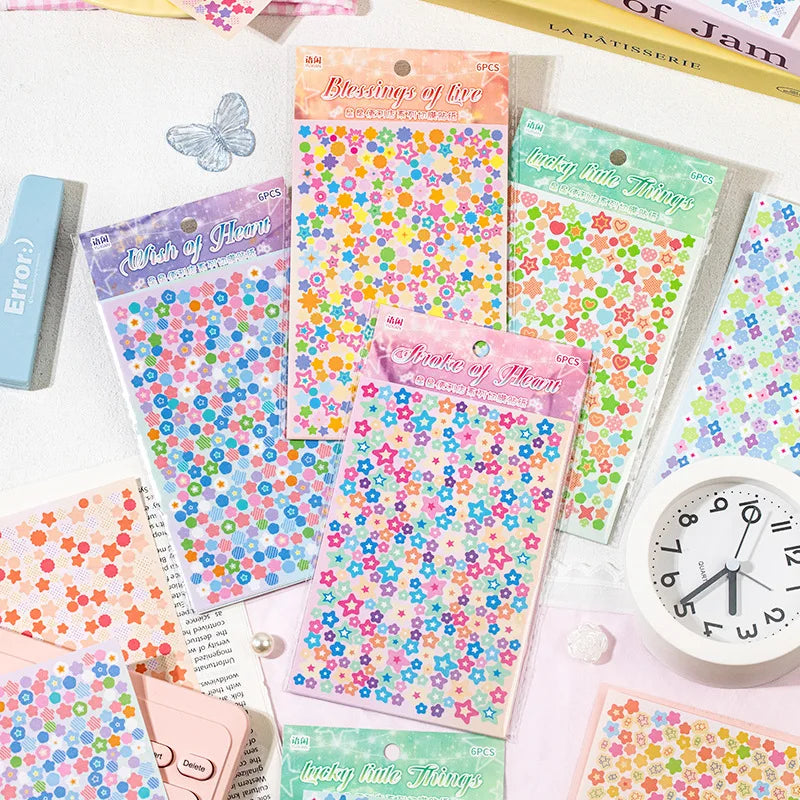 6sheets Kawaii Star Convenience Store Series Die Cutting Stickers