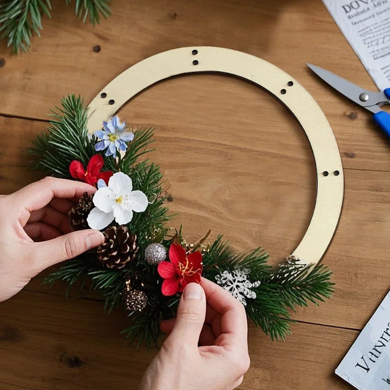 6/12pcs 30cm round Wooden Wreath Frames