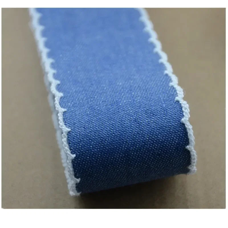 40mm 25mm 1.5" 1" Denim Fabric Ribbons