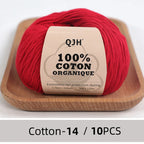10PCS 100% Organic Cotton Yarn