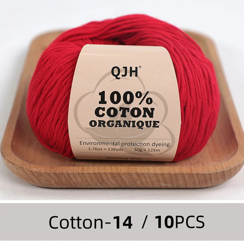 10PCS 100% Organic Cotton Yarn